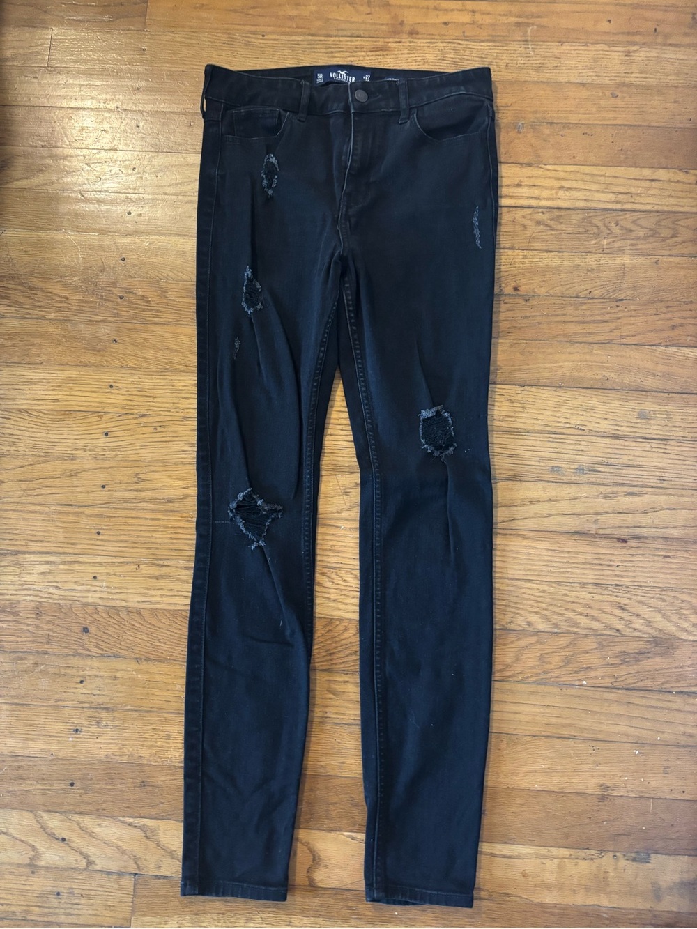 Hollister Black Distressed Skinny Jeans 5R